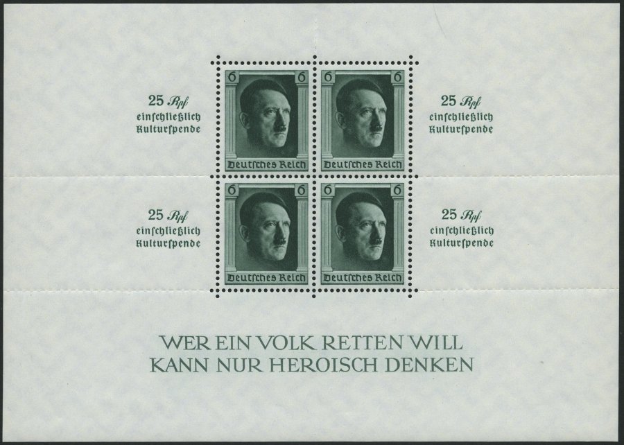 Dt. Reich Bl. 9 **, 1937, Block Kulturspende, Pracht, Mi. 320.- - Otros & Sin Clasificación