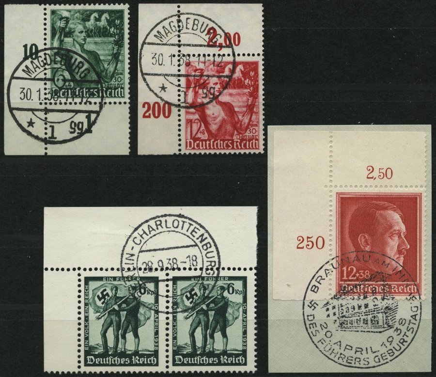 Dt. Reich 660/1,63/4 O,BrfStk , 1938, 4 Bogenecken, Pracht - Otros & Sin Clasificación