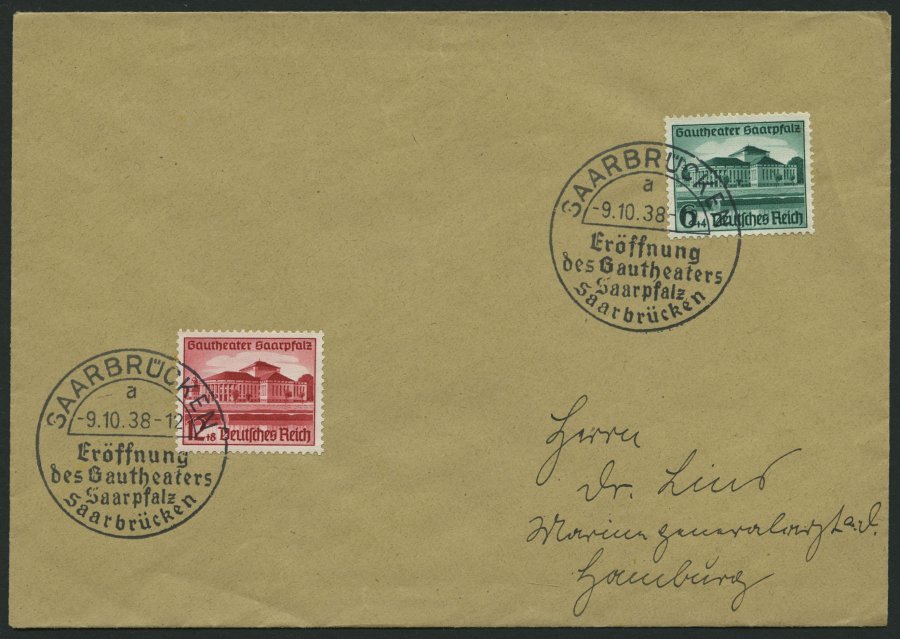 Dt. Reich 673/4 BRIEF, 1938, Gautheater Saarpfalz Auf FDC, Pracht - Otros & Sin Clasificación