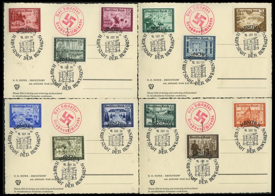 Dt. Reich 702-13 BRIEF, 1939, Kameradschaft Auf 4 Propagandakarten Am Anfang War Das Wort Mit Sonderstempel Vom Ersttag! - Otros & Sin Clasificación