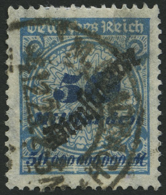 DIENSTMARKEN D 88 O, 1923, 50 Mrd. M. Kobaltblau, Feinst (kleine Zahnmängel), Gepr. Winkler, Mi. 260.- - Oficial