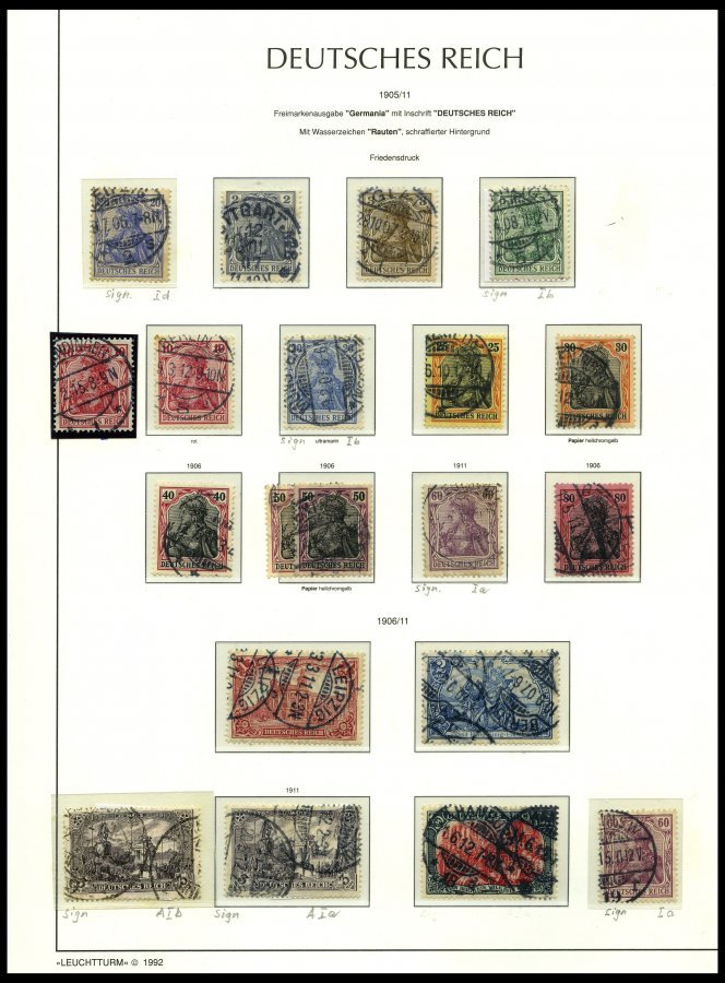 SAMMLUNGEN O, 1872-1918, Fast Nur Gestempelte Saubere Sammlung Dt. Reich Im Leuchtturm Falzlosalbum Mit Zahlreichen Gute - Used Stamps