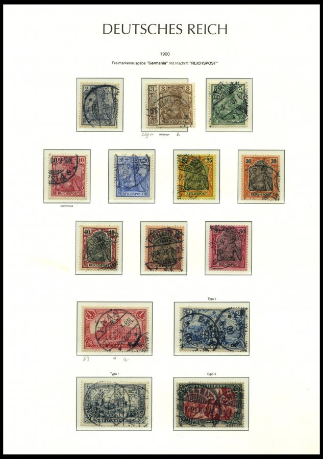 SAMMLUNGEN O, 1872-1918, Fast Nur Gestempelte Saubere Sammlung Dt. Reich Im Leuchtturm Falzlosalbum Mit Zahlreichen Gute - Used Stamps