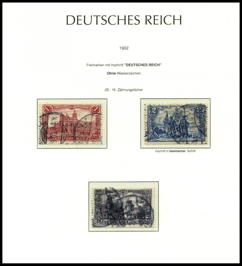 SAMMLUNGEN o, sauber gestempelte Sammlung Dt. Reich von 1872-1918 im Leuchtturm Falzlosalbum, Brustschilde bis auf Nr. 2