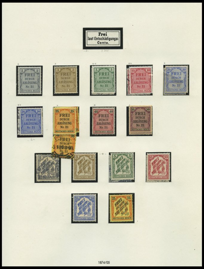 SAMMLUNGEN O,*,Brief , 1872-1923, Sammlung Dt. Reich Im SAFE Falzlosalbum, Sehr Reichhaltig Gesammelt Mit Vielen Nuancen - Used Stamps