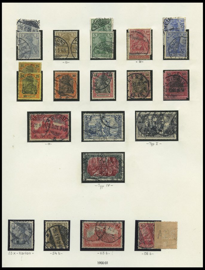 SAMMLUNGEN O,*,Brief , 1872-1923, Sammlung Dt. Reich Im SAFE Falzlosalbum, Sehr Reichhaltig Gesammelt Mit Vielen Nuancen - Used Stamps