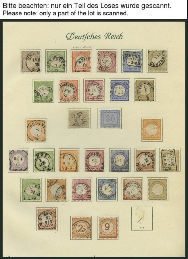 SAMMLUNGEN O,* , Alter, Fast Nur Gestempelter Sammlungsteil Dt. Reich Von 1872-1920 Mit Vielen Guten Werten, Etwas Unter - Used Stamps