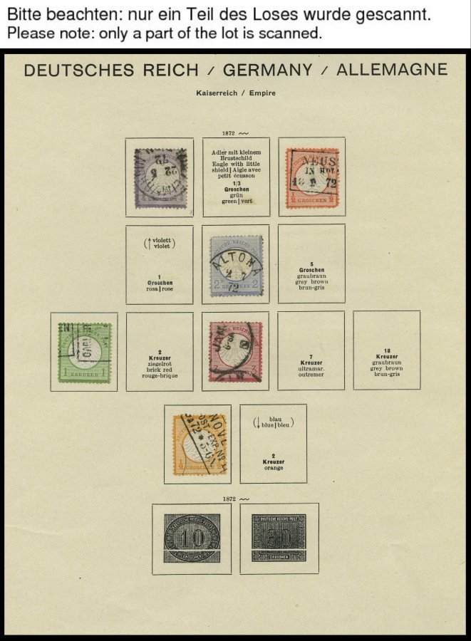 SAMMLUNGEN O,* , 1872-1945, Saubere Sammlung Dt. Reich Mit Vielen Guten Mittleren Ausgaben, Erhaltung Meist Feinst/Prach - Usados