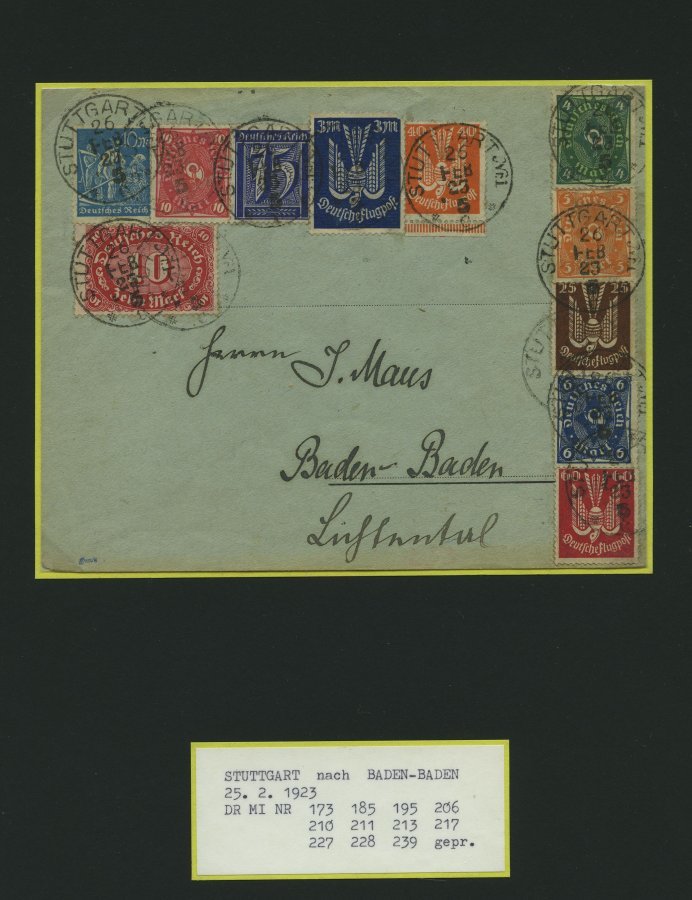 SAMMLUNGEN 1920-23, Interessante Sammlung Inflation Von 60 Belegen, Dabei Dezemberbrief, Tag Der Posterhöhung, Gebühr Be - Used Stamps