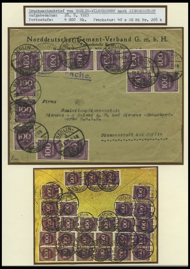 SAMMLUNGEN 1920-23, interessante Sammlung Inflation von 60 Belegen, dabei Dezemberbrief, Tag der Posterhöhung, Gebühr be