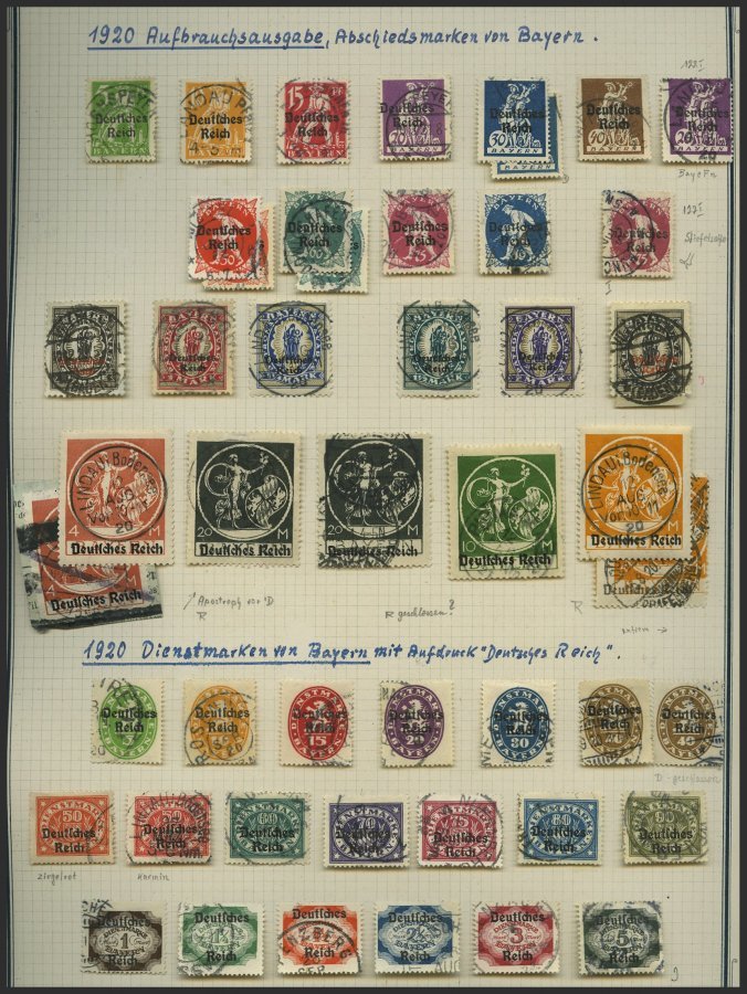 SAMMLUNGEN O,Brief , Alte, Fast Nur Gestempelte Interessante Sammlung Inflation Mit Einigen Guten Mittleren Werten Und B - Used Stamps