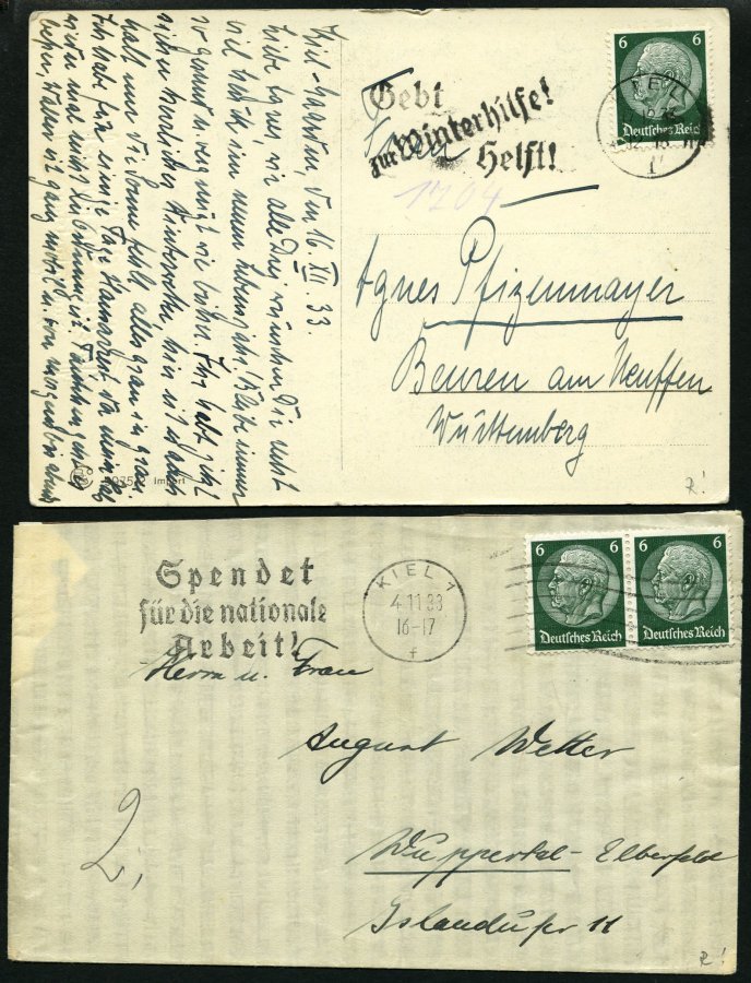 SAMMLUNGEN 1922-45, reichhaltige Stempelsammlung Kieler Maschinenstempel mit Werbeeinsätzen, insgesamt 156 Belege mit vi