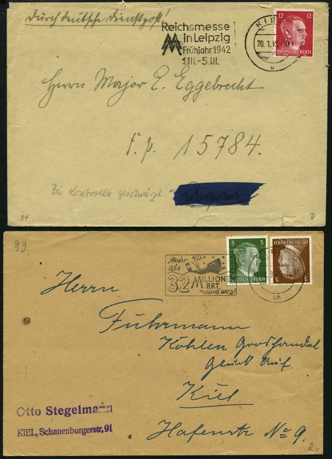 SAMMLUNGEN 1922-45, reichhaltige Stempelsammlung Kieler Maschinenstempel mit Werbeeinsätzen, insgesamt 156 Belege mit vi