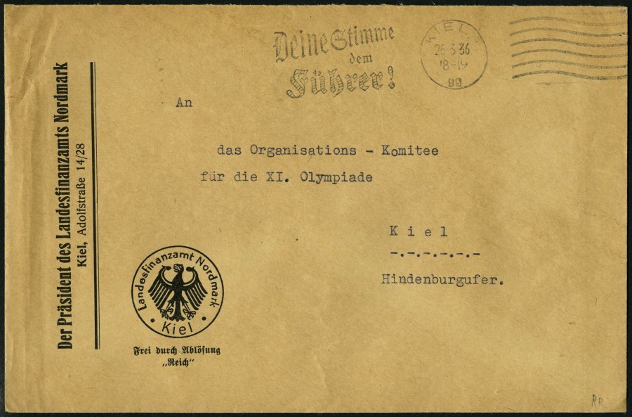 SAMMLUNGEN 1922-45, reichhaltige Stempelsammlung Kieler Maschinenstempel mit Werbeeinsätzen, insgesamt 156 Belege mit vi