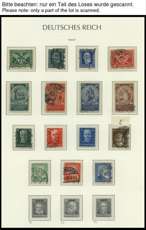 SAMMLUNGEN O, Gestempelter Sammlungsteil Dt. Reich Von 1923-32 Mit Vielen Guten Mittleren Werten Auf Leuchtturm Falzloss - Used Stamps