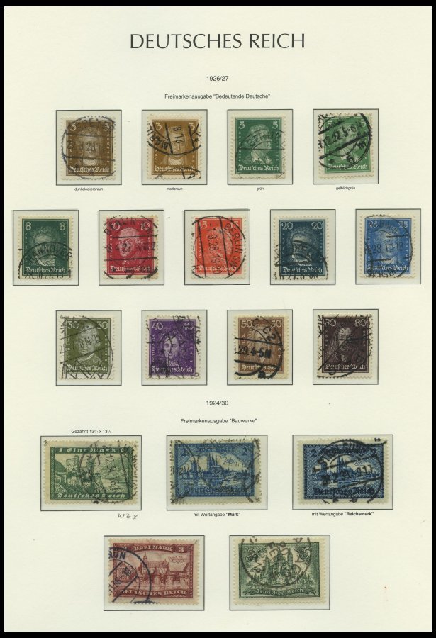 SAMMLUNGEN O, Gestempelter Sammlungsteil Dt. Reich Von 1923-32 Mit Vielen Guten Mittleren Werten Auf Leuchtturm Falzloss - Used Stamps