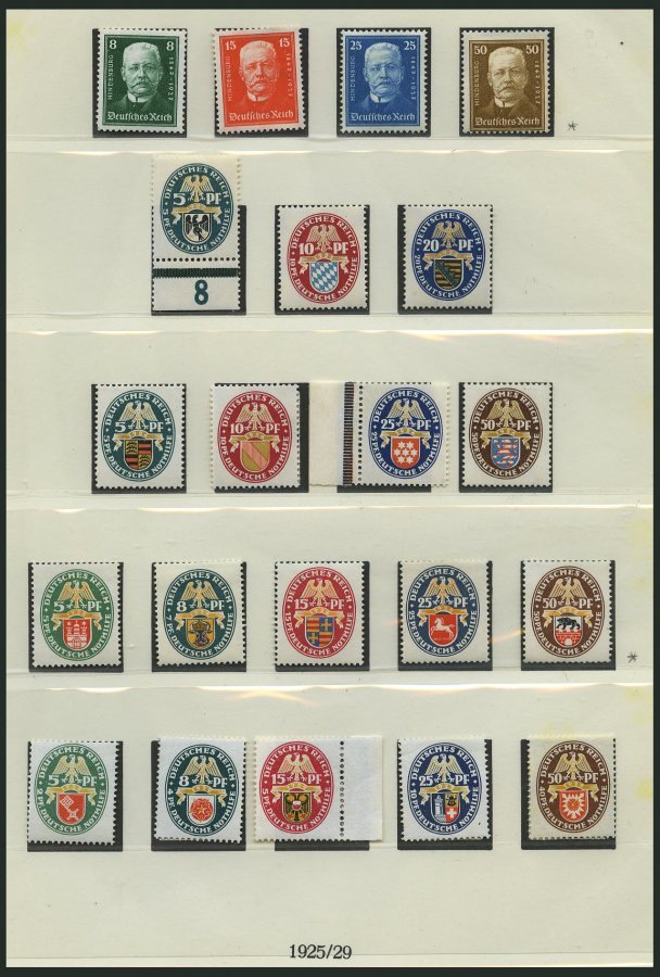 SAMMLUNGEN **,* , Ungebrauchte Sammlung Dt. Reich Von 1923-32 Auf Lindner Falzlosseiten Mit Guten Postfrischen Ausgaben, - Used Stamps