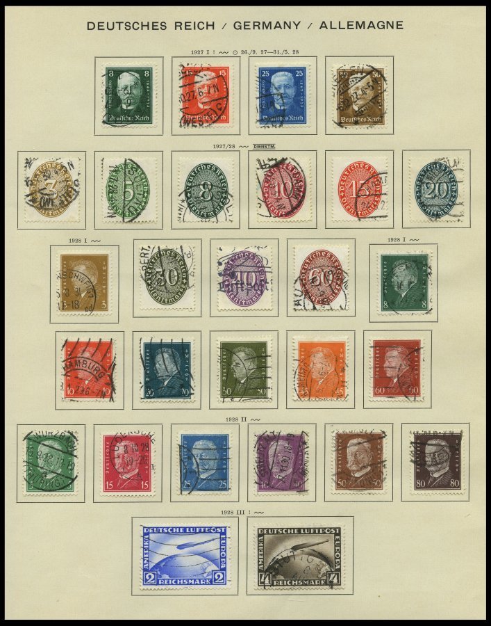 SAMMLUNGEN O,* , 1923-45, Saubere Sammlung Dt. Reich Auf Schaubek Seiten Mit Noch Vielen Guten Mittleren Werten, Sätzen - Used Stamps