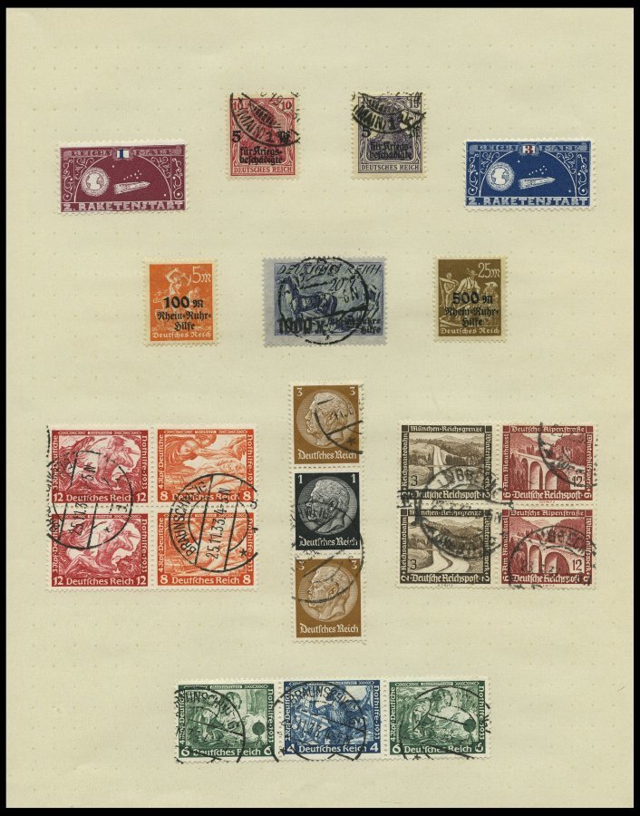 SAMMLUNGEN O,* , 1923-45, Saubere Sammlung Dt. Reich Auf Schaubek Seiten Mit Noch Vielen Guten Mittleren Werten, Sätzen - Used Stamps