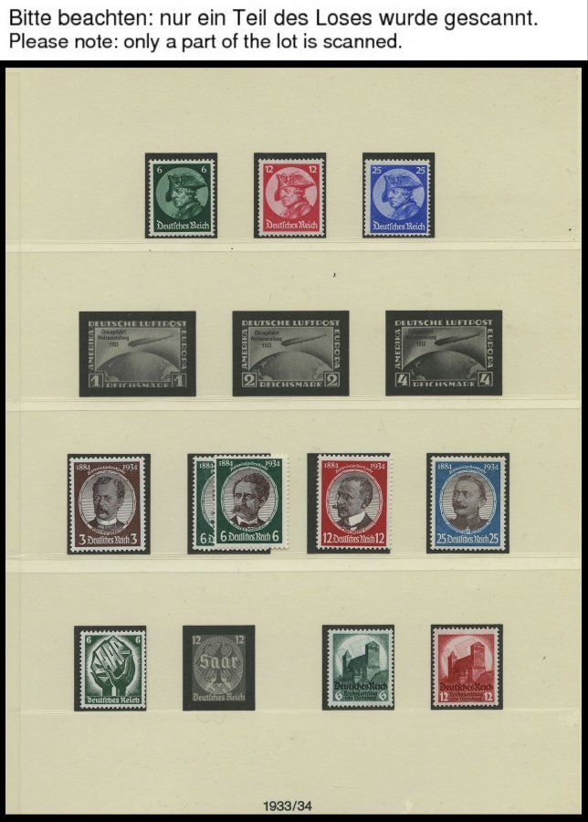 SAMMLUNGEN **, Bis Auf Wenige Ausnahmen Postfrische Sammlung Dt. Reich Von 1933-45 Im Linder Falzlosalbum Mit Diversen G - Used Stamps