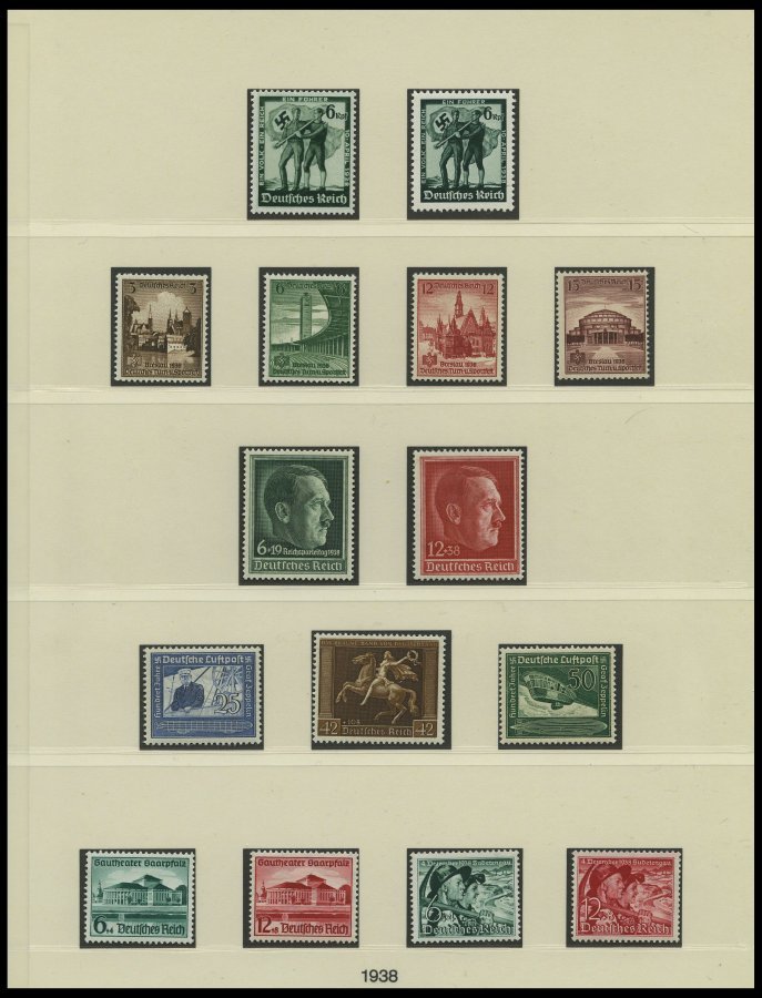 SAMMLUNGEN **, Bis Auf Wenige Ausnahmen Postfrische Sammlung Dt. Reich Von 1933-45 Im Linder Falzlosalbum Mit Diversen G - Used Stamps