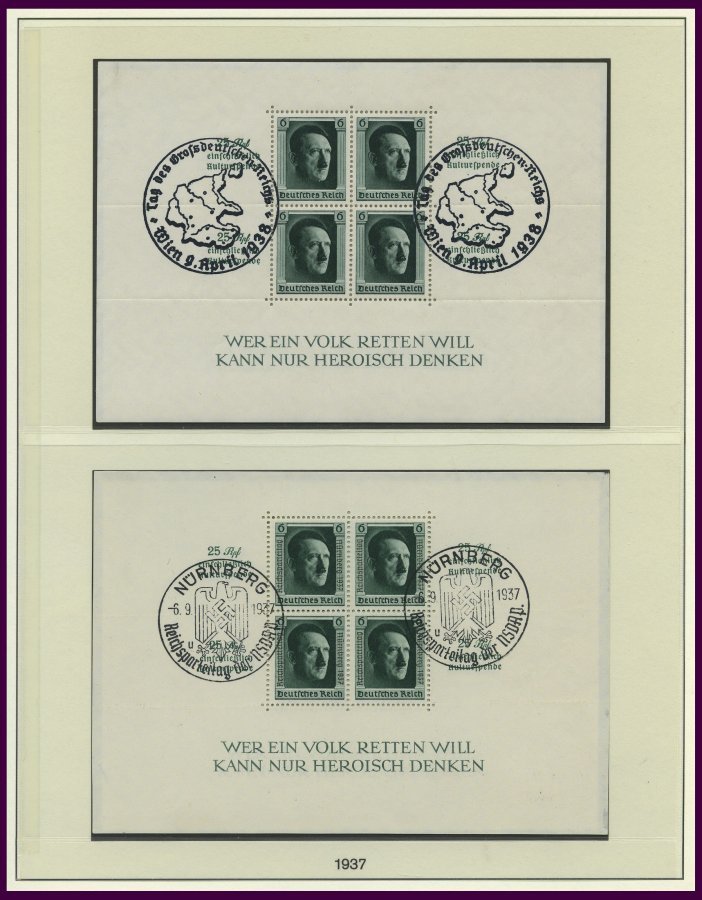 SAMMLUNGEN 479-910 O, Sauber Gestempelte Sammlung Dt. Reich Von 1933-45 Im Leuchtturm Falzlosalbum, Bis Auf Bl. 2 Und 3 - Used Stamps