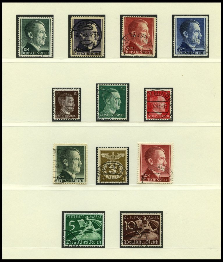 SAMMLUNGEN 479-910 O, Sauber Gestempelte Sammlung Dt. Reich Von 1933-45 Im Leuchtturm Falzlosalbum, Bis Auf Bl. 2 Und 3 - Used Stamps