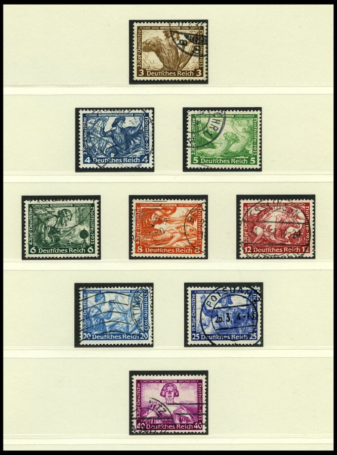 SAMMLUNGEN 479-910 O, Sauber Gestempelte Sammlung Dt. Reich Von 1933-45 Im Leuchtturm Falzlosalbum, Bis Auf Bl. 2 Und 3 - Used Stamps