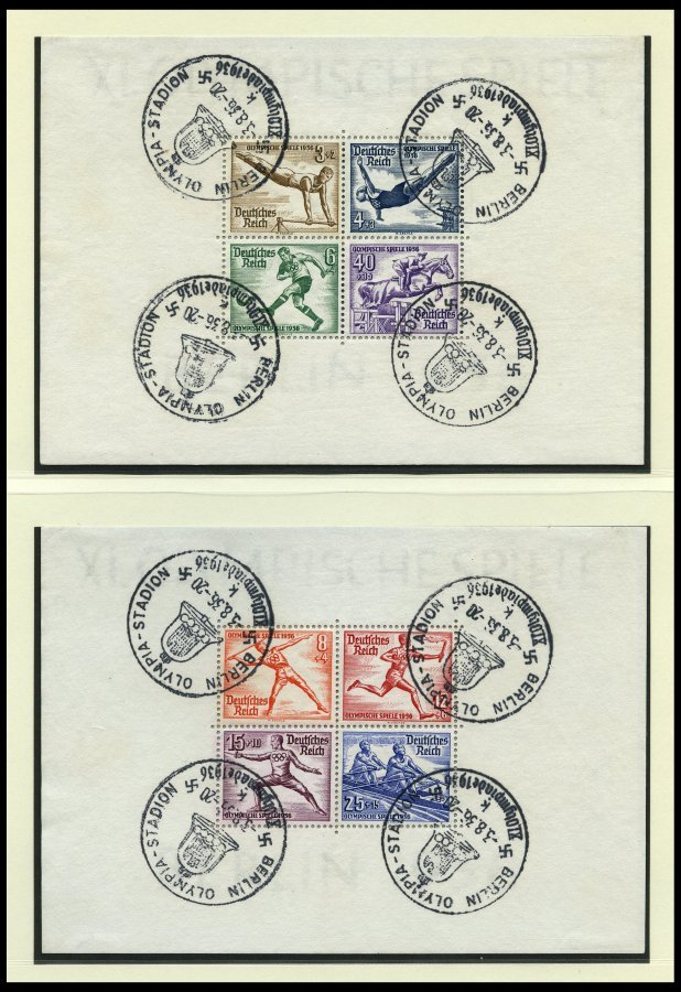 SAMMLUNGEN 479-910 o, sauber gestempelte Sammlung Dt. Reich von 1933-45 im Leuchtturm Falzlosalbum, bis auf Bl. 2 und 3