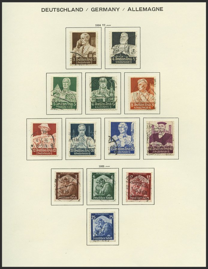 SAMMLUNGEN, LOTS O, Gestempelte Sammlung Dt. Reich Von 1933-45 Auf Schaubekseiten, Bis Auf Mi.Nr. 496-98, Bl. 2,3 Und Nr - Used Stamps