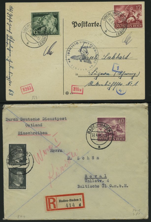 SAMMLUNGEN 1938-45, interessante Sammlung von 135 Belegen mit verschiedenen, meist portogerechten Sondermarken-Frankatur