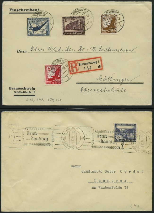 SAMMLUNGEN 1933-38, Interessante Sammlung Von 97 Belegen Mit Verschiedenen, Meist Portogerechten Sondermarken-Frankature - Used Stamps