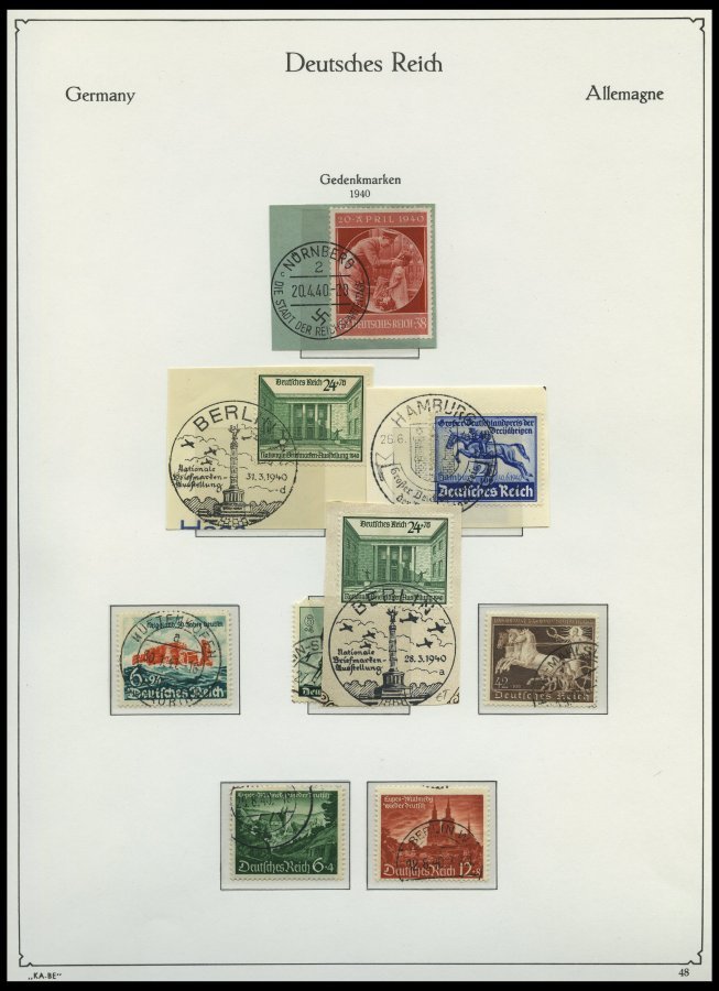 SAMMLUNGEN O,BrfStk , 1933-45, Gestempelte Sammlung Dt. Reich Im KA-BE Falzlosalbum Mit Vielen Guten Mittleren Ausgaben, - Used Stamps