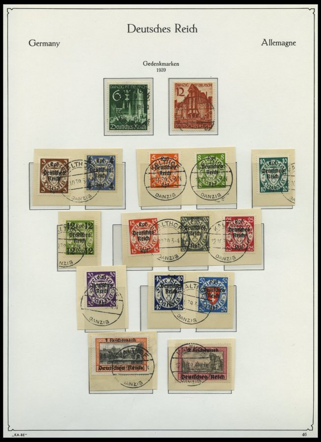 SAMMLUNGEN O,BrfStk , 1933-45, Gestempelte Sammlung Dt. Reich Im KA-BE Falzlosalbum Mit Vielen Guten Mittleren Ausgaben, - Used Stamps