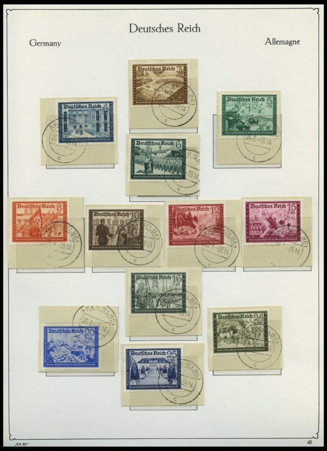 SAMMLUNGEN O,BrfStk , 1933-45, Gestempelte Sammlung Dt. Reich Im KA-BE Falzlosalbum Mit Vielen Guten Mittleren Ausgaben, - Used Stamps