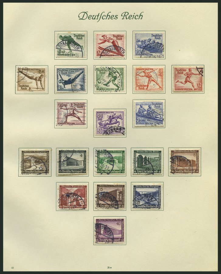 SAMMLUNGEN O,BrfStk , 1933-45, Alte Gestempelte Sammlung Mit Mittleren Werten, Sätzen Und Blocks, Fast Nur Prachterhaltu - Usados