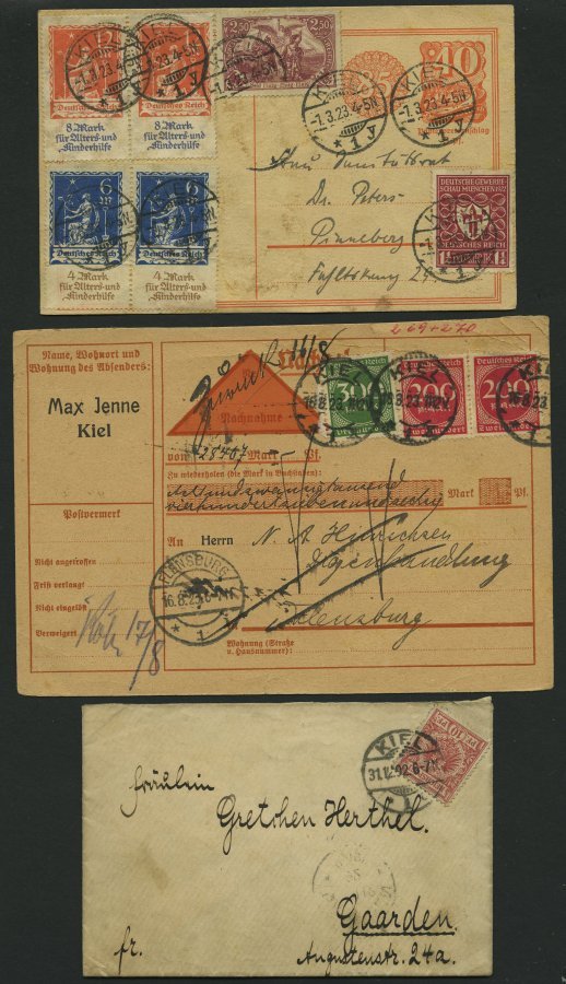 LOTS 1878-1923, Interessante Partie Von 22 Belegen Mit Kieler-Stempeln, Einige Bessere, Etwas Unterschiedlich, Besichtig - Used Stamps