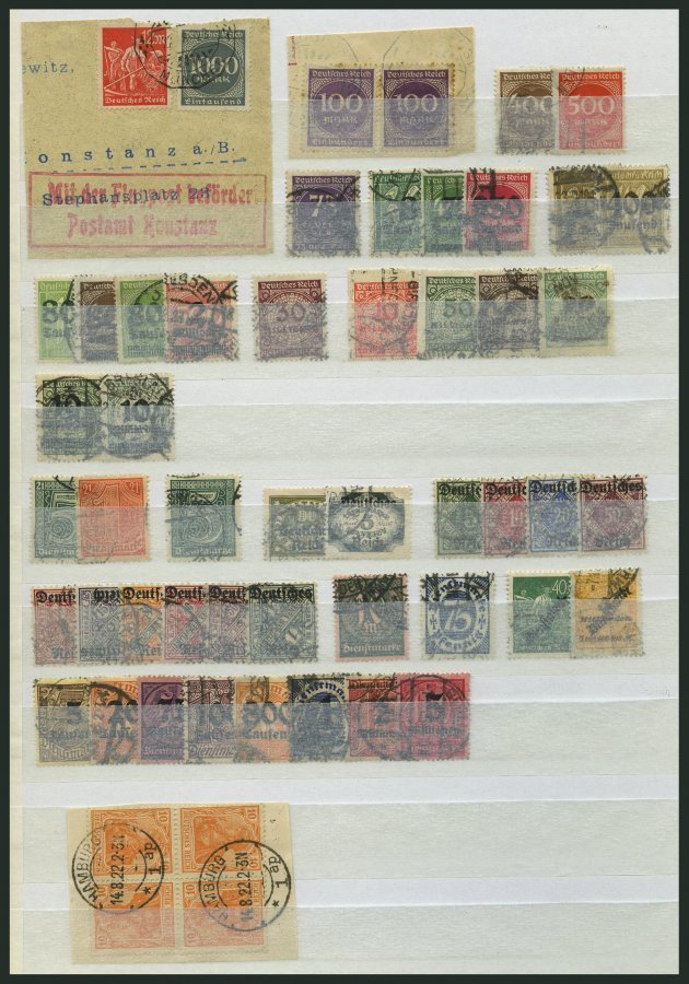 SAMMLUNGEN, LOTS O, BrfStk, 1919-23, 124 Verschiedene Kleinere Mittlere Werte Inflation, Feinst/Pracht, Alle Geprüft Inf - Used Stamps