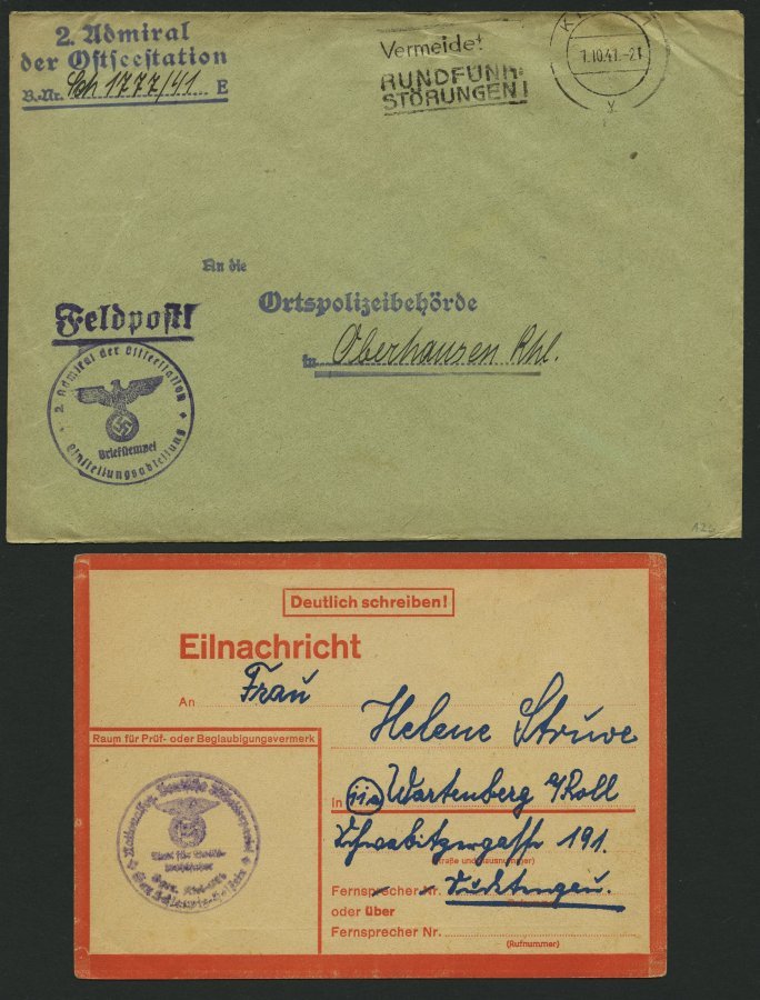 LOTS 1924-45, Partie Von über 100 Belegen Aus KIEL, Dabei Auch Einschreibbriefe, Nachnahmen, Eilbriefe, Überseepost, Sel - Usados