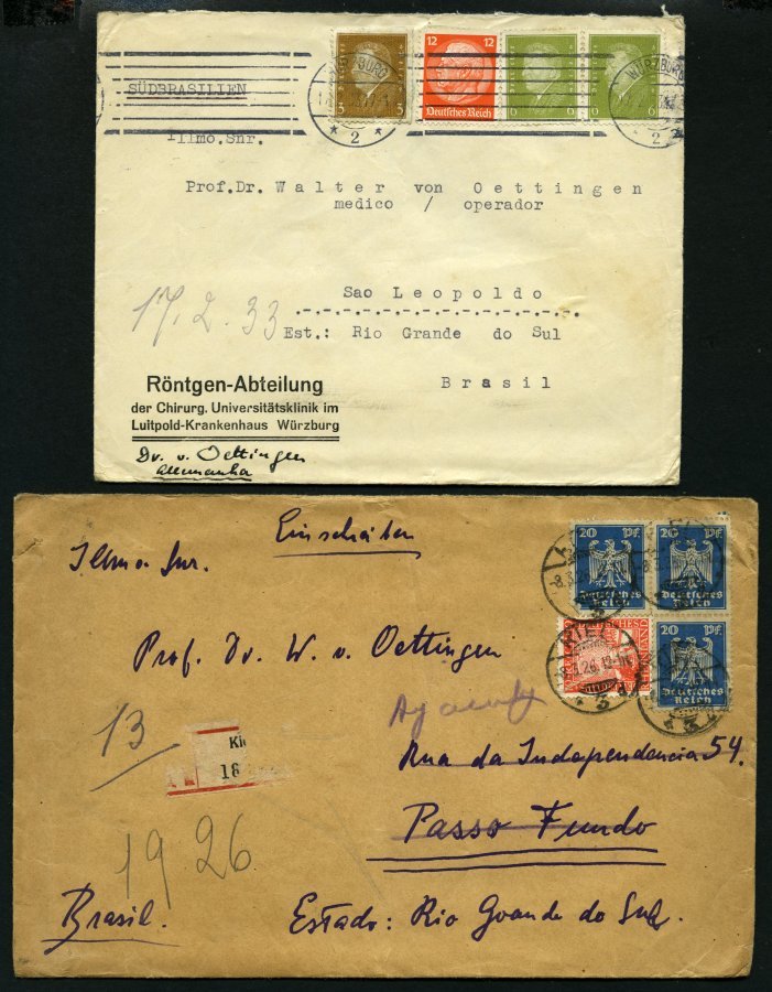 LOTS Ca. 1930-32, 20 Briefe Nach Brasilien Mit Verschiedenen Frankaturen, Etwas Unterschiedlich - Used Stamps