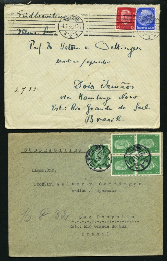 LOTS Ca. 1930-32, 20 Briefe Nach Brasilien Mit Verschiedenen Frankaturen, Etwas Unterschiedlich - Used Stamps