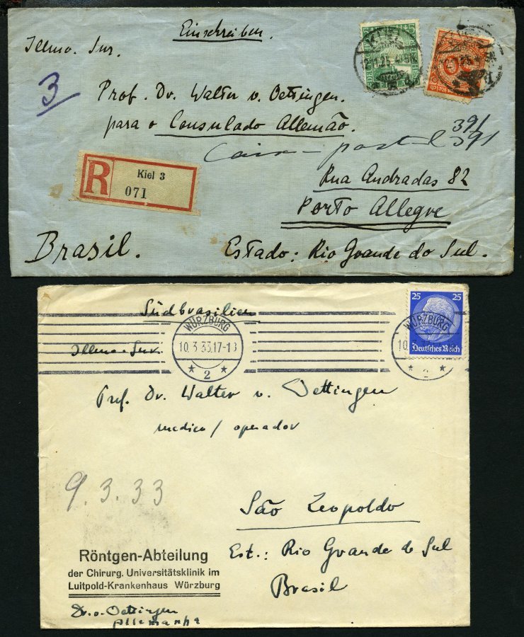 LOTS ca. 1930-32, 20 Briefe nach Brasilien mit verschiedenen Frankaturen, etwas unterschiedlich