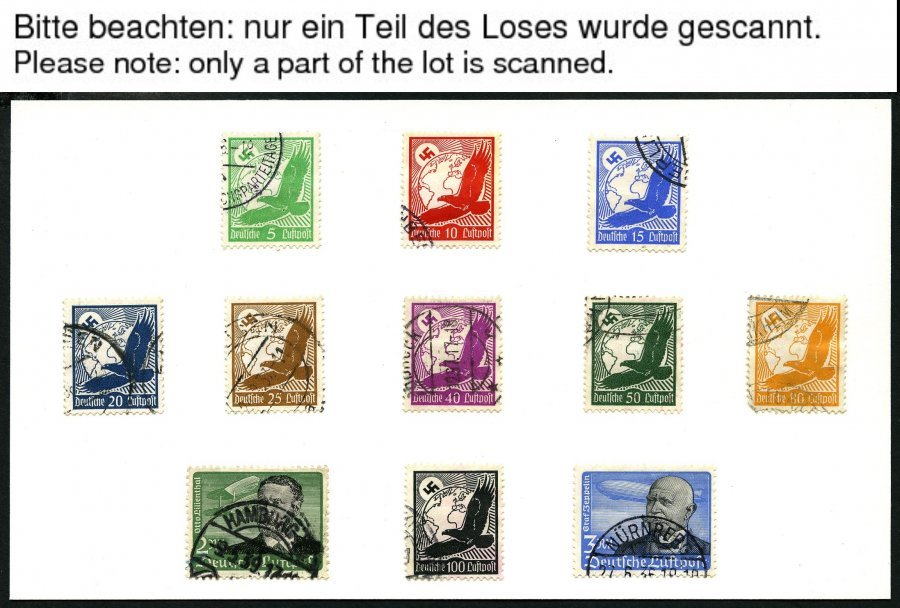 LOTS O, 1933-43, Partie Verschiedener Kompletter Mittlerer Ausgaben, Fast Nur Prachterhaltung, Mi. 490.- - Used Stamps