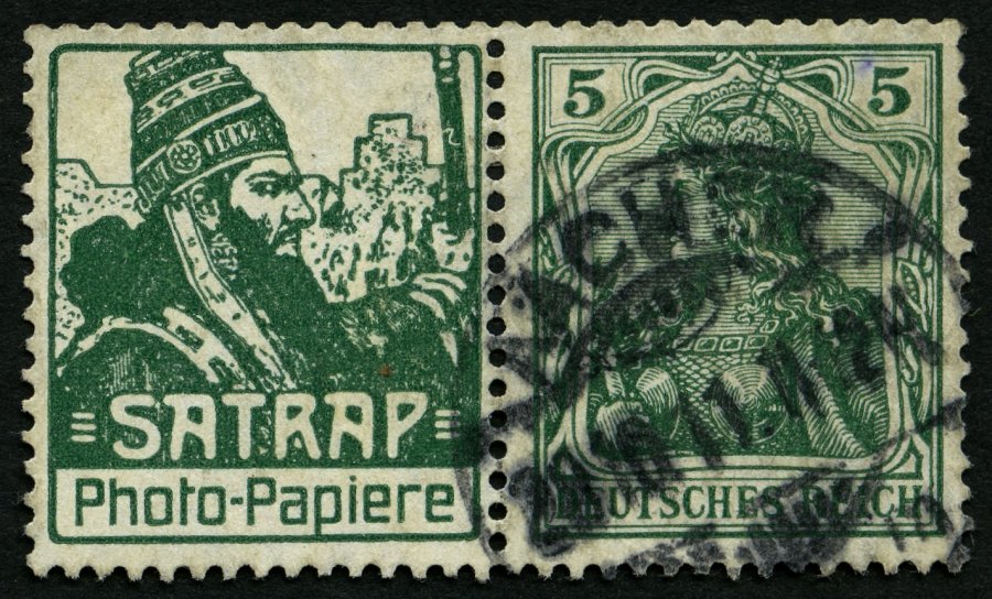 ZUSAMMENDRUCKE W 2.8 O, 1911, Satrap + 5 Pf., üblich Gezähnt Pracht, Mi. 900.- - Se-Tenant