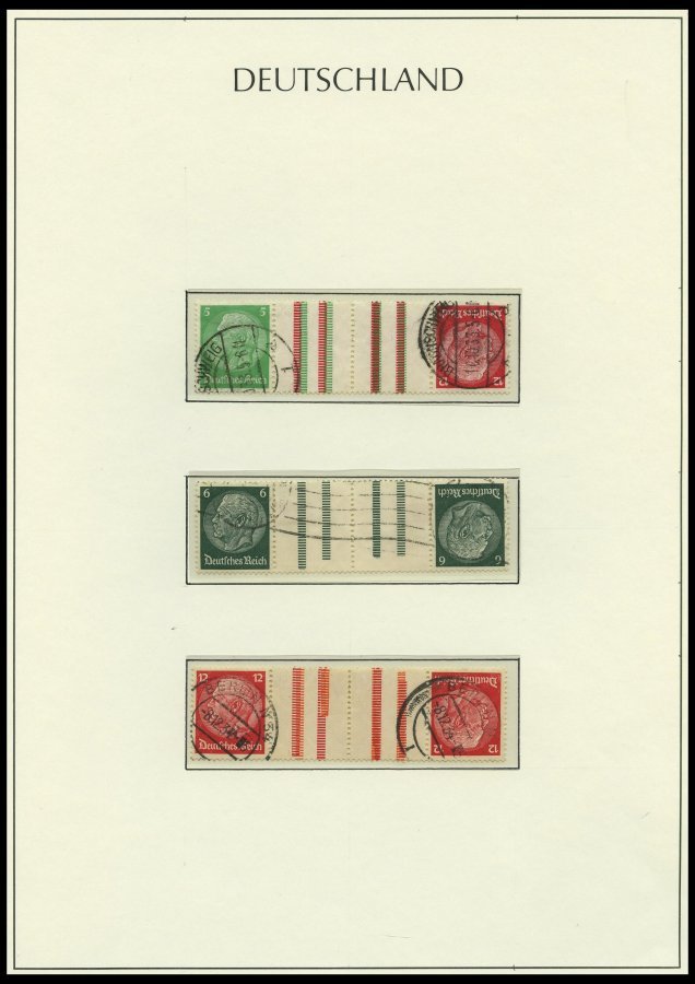 ZUSAMMENDRUCKE A. W 5-KZ 19 O, 1921-33, Gestempelte Partie Verschiedener Zusammendrucke Auf Leuchtturmseiten, Mit Einige - Se-Tenant