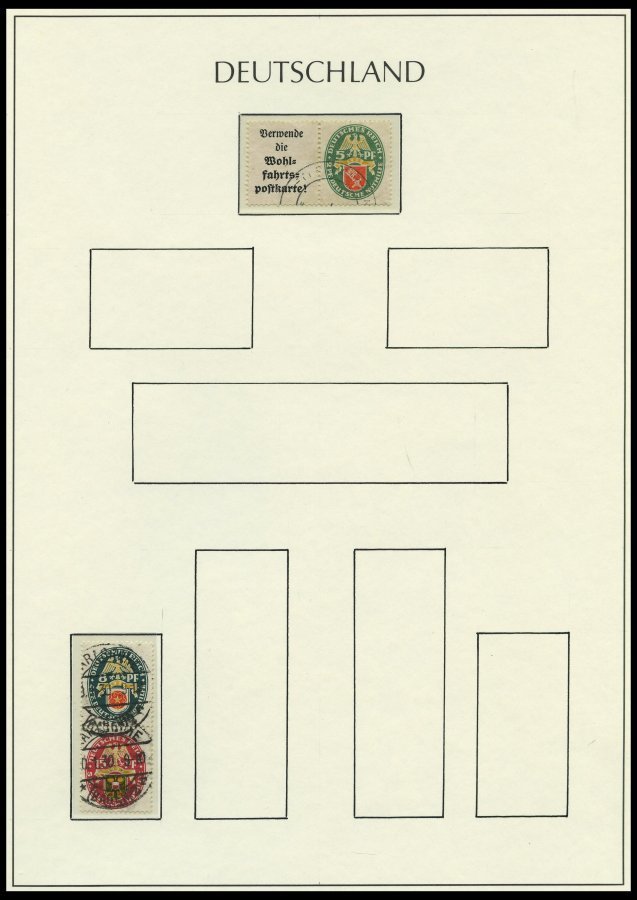 ZUSAMMENDRUCKE A. W 5-KZ 19 O, 1921-33, Gestempelte Partie Verschiedener Zusammendrucke Auf Leuchtturmseiten, Mit Einige - Se-Tenant