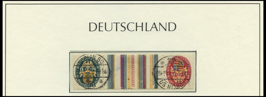 ZUSAMMENDRUCKE A. W 5-KZ 19 O, 1921-33, Gestempelte Partie Verschiedener Zusammendrucke Auf Leuchtturmseiten, Mit Einige - Se-Tenant