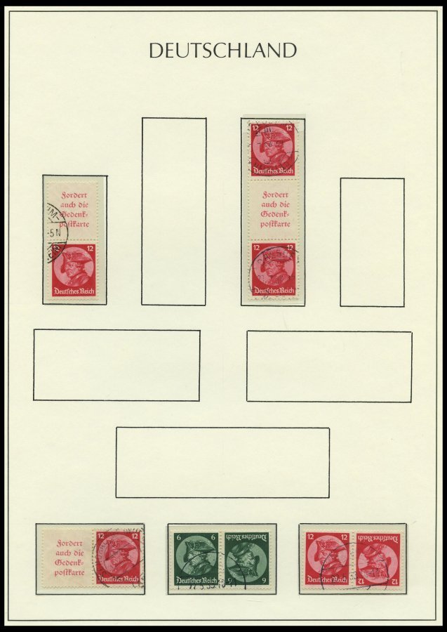 ZUSAMMENDRUCKE a. W 5-KZ 19 o, 1921-33, gestempelte Partie verschiedener Zusammendrucke auf Leuchtturmseiten, mit einige