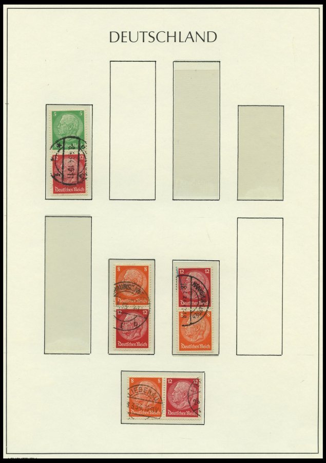 ZUSAMMENDRUCKE a. W 5-KZ 19 o, 1921-33, gestempelte Partie verschiedener Zusammendrucke auf Leuchtturmseiten, mit einige