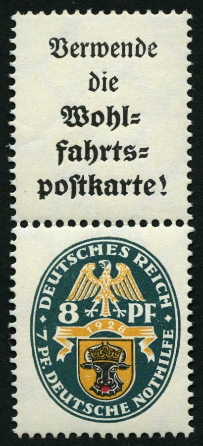 ZUSAMMENDRUCKE S 60 **, 1928, Nothilfe A1.1 + 8, Pracht, Mi. 900.- - Se-Tenant
